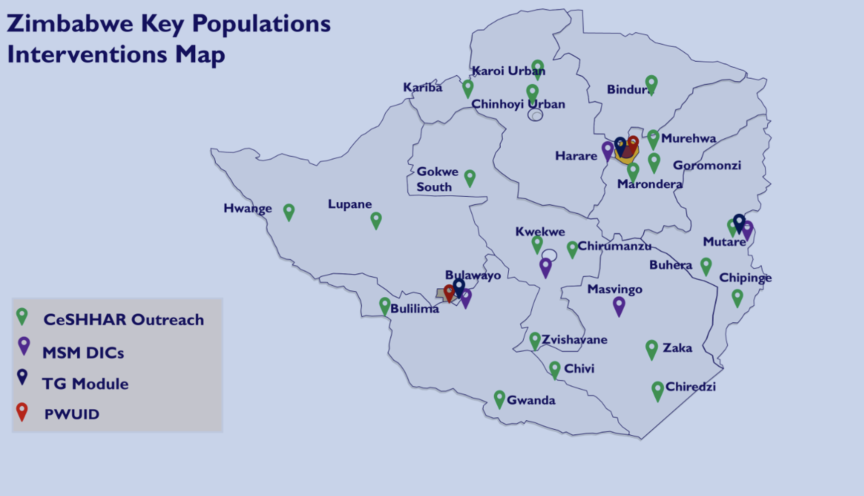 Key Populations Geographical Coverage